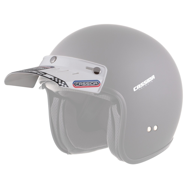 Plokščias skydelis "Cassida Oxygen Racing Spirit" šalmams baltos spalvos