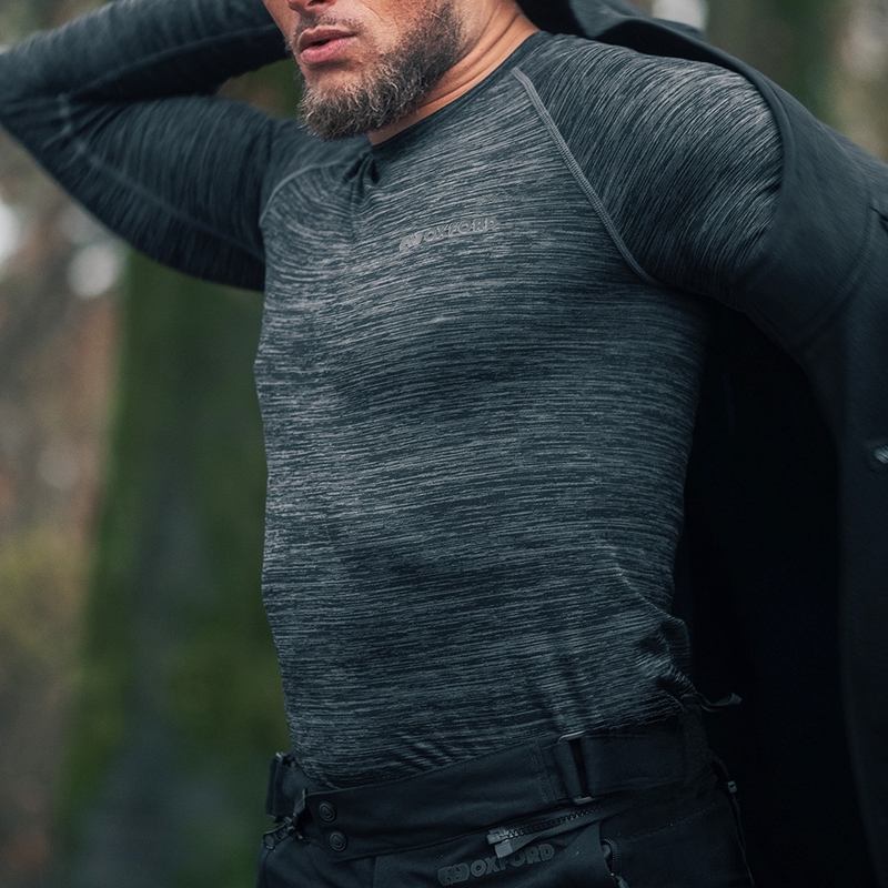"Oxford Advanced Base Layer" juodai pilki termo marškinėliai ilgomis rankovėmis