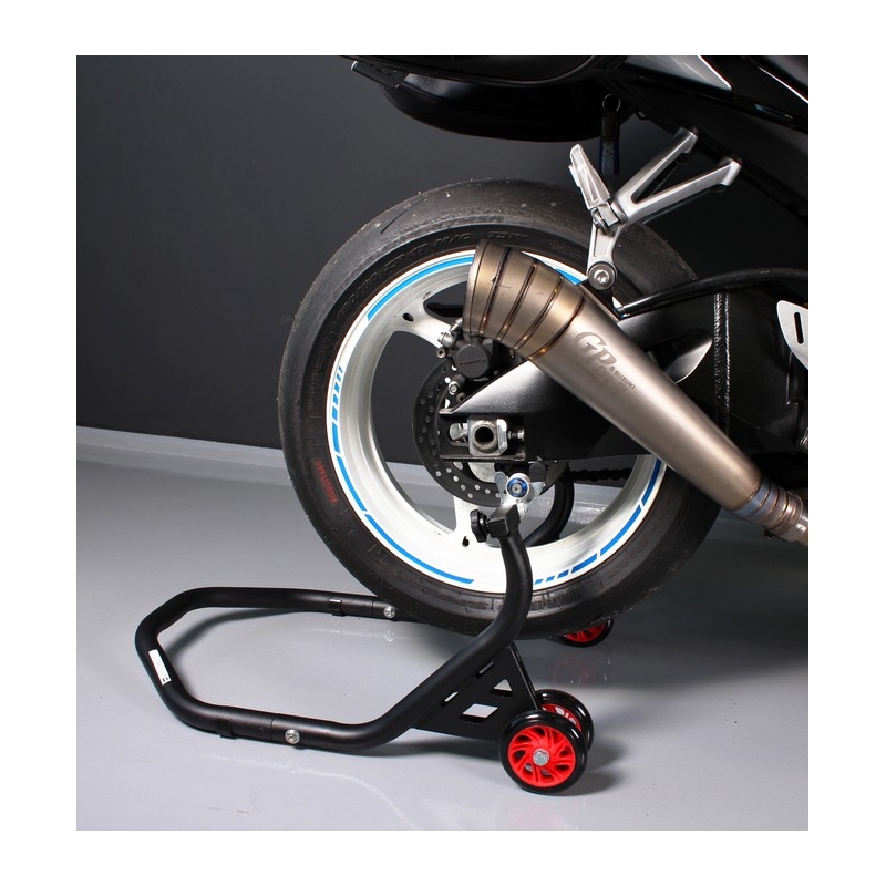 R-TECH EVO motociklo stovo komplektas (priekinis + galinis su ratukais)