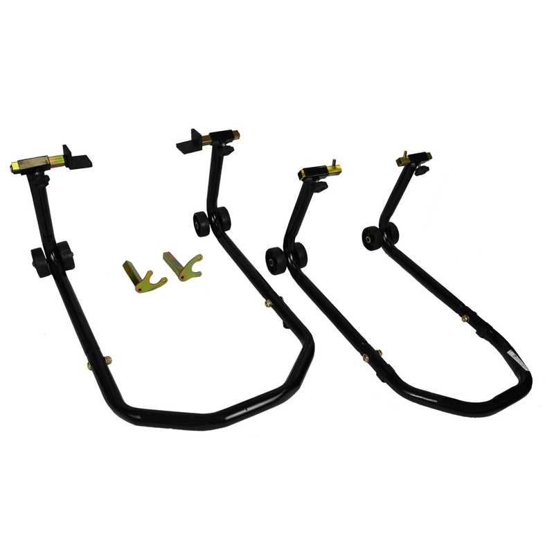 Sada motostojanů R-TECH přední + zadní s kolečky - II. jakost