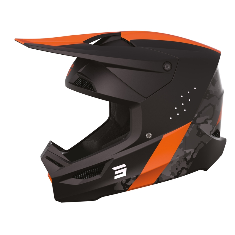 Motokrosová přilba Shot Race Camo černo-šedo-oranžová výprodej