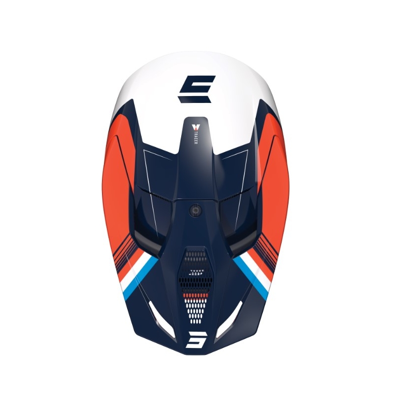 Motokrosová přilba Shot Race Tracer bílo-modro-oranžová