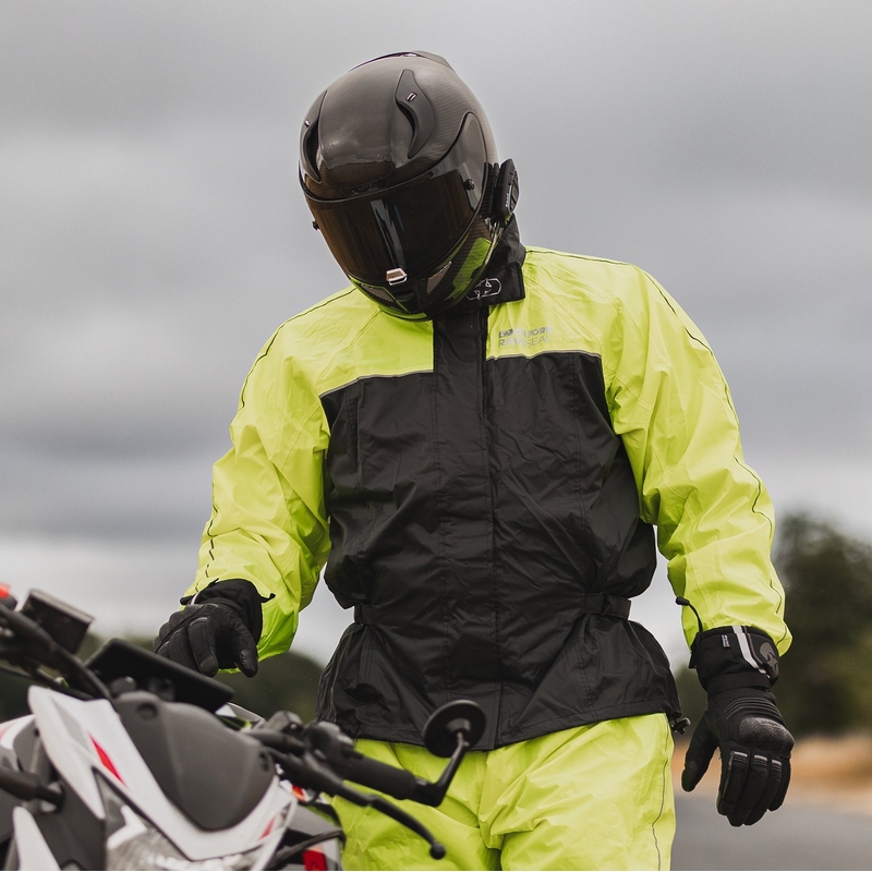 "Oxford Rain Seal 22" juoda-fluo geltonos spalvos lietaus striukė
