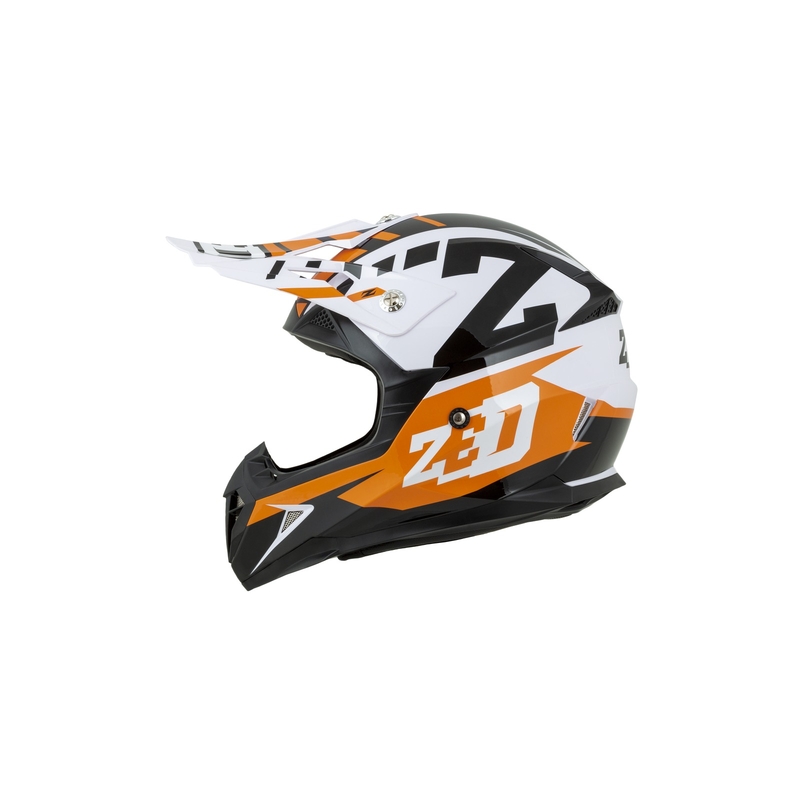 Dětská motokrosová přilba ZED X1.9D oranžovo-černo-bílá