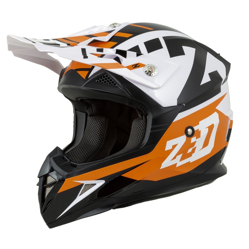 Dětská motokrosová přilba ZED X1.9D oranžovo-černo-bílá