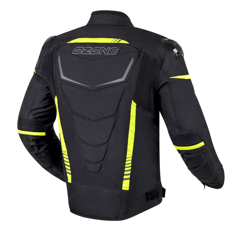 Ozone Pulse juoda-fluo geltonos spalvos motociklininko striukė