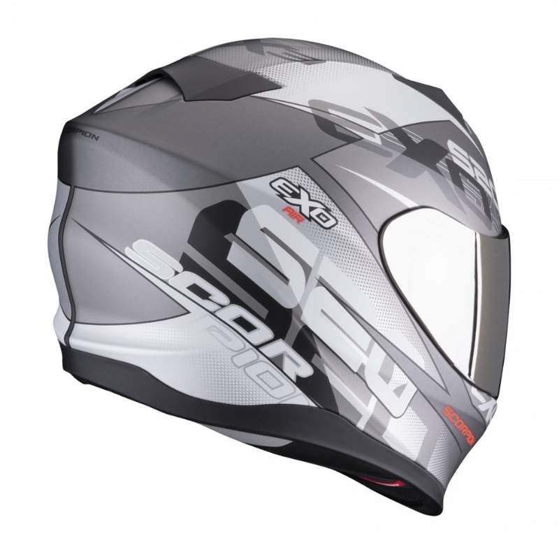 Integrální přilba na motorku Scorpion EXO-520 EVO Air Cover stříbrno-červená matná