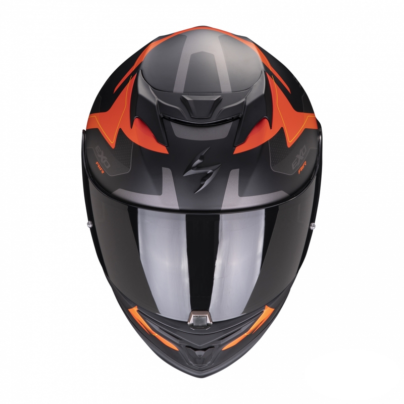 Integrální přilba na motorku Scorpion EXO-520 EVO Air Elan černo-oranžová matná