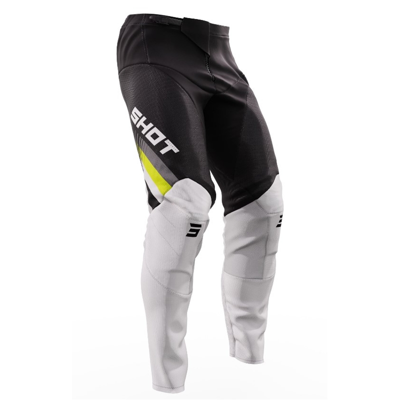 Motokrosové kalhoty Shot Contact Tracer černo-bílo-fluo žluté výprodej