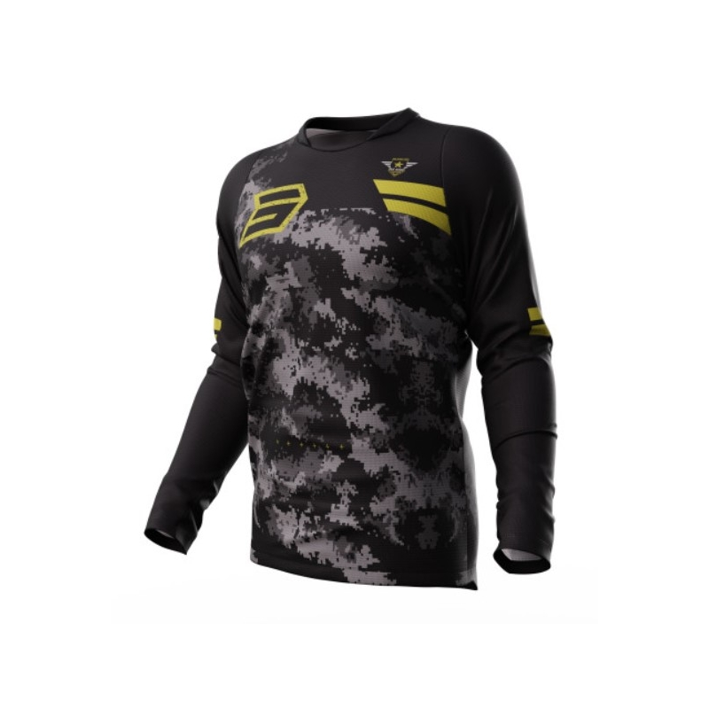 Motokroso marškinėliai Shot Devo Army black-grey-gold išpardavimas