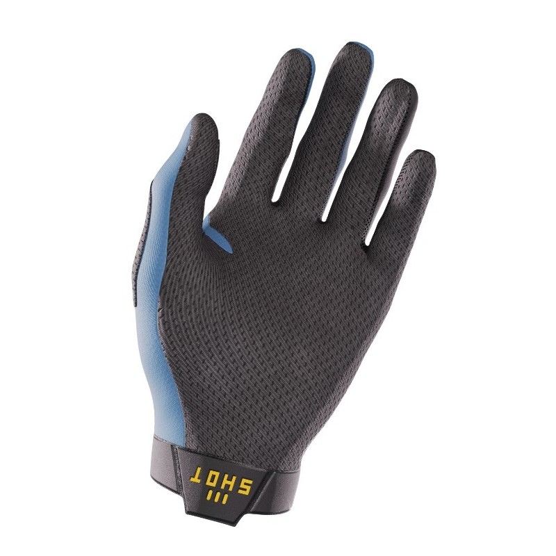 Motokroso pirštinės Shot Lite juoda-geltona-mėlyna išpardavimas