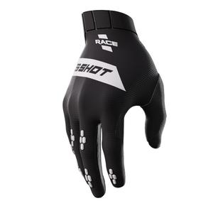 Motokroso pirštinės Shot Race juoda ir balta išpardavimas