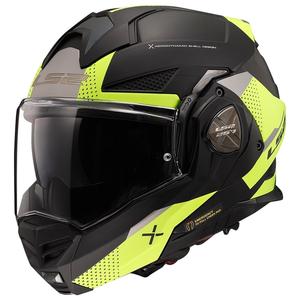 LS2 FF901 Advant X Oblivion juodai-fluo geltonas atlenkiamas motociklininko šalmas