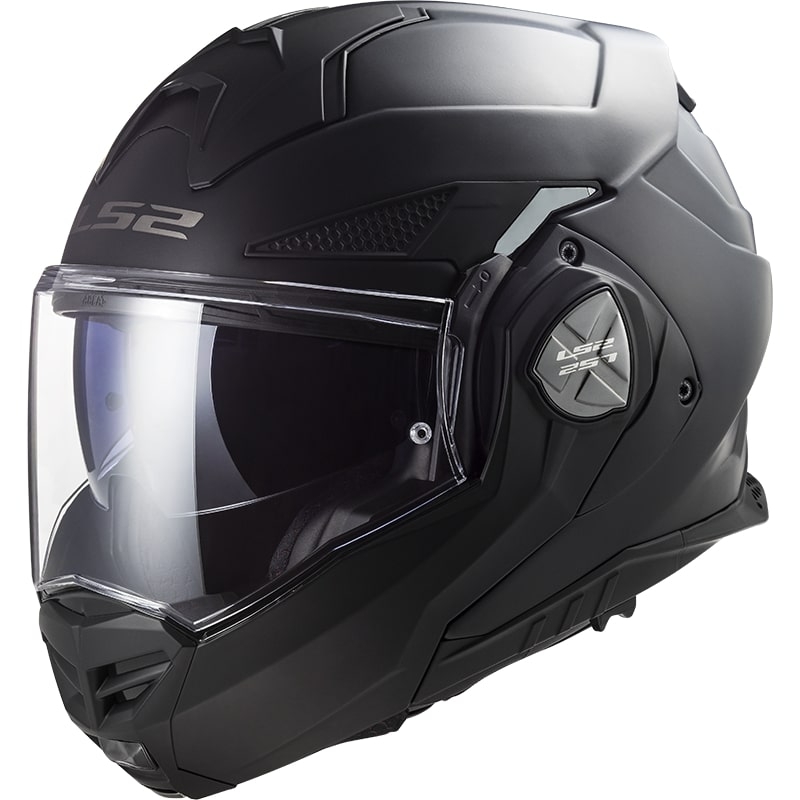 LS2 FF901 Advant X Solid Black Matte sulankstomas motociklininko šalmas