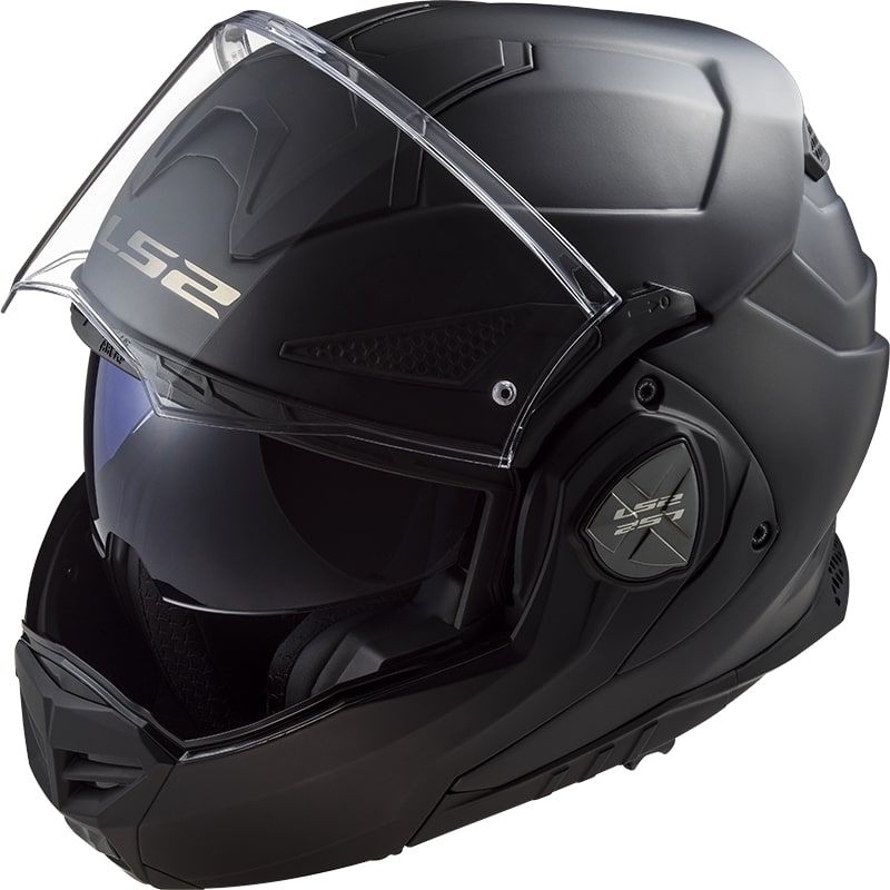LS2 FF901 Advant X Solid Black Matte sulankstomas motociklininko šalmas