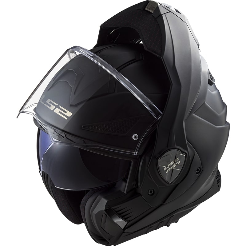 LS2 FF901 Advant X Solid Black Matte sulankstomas motociklininko šalmas
