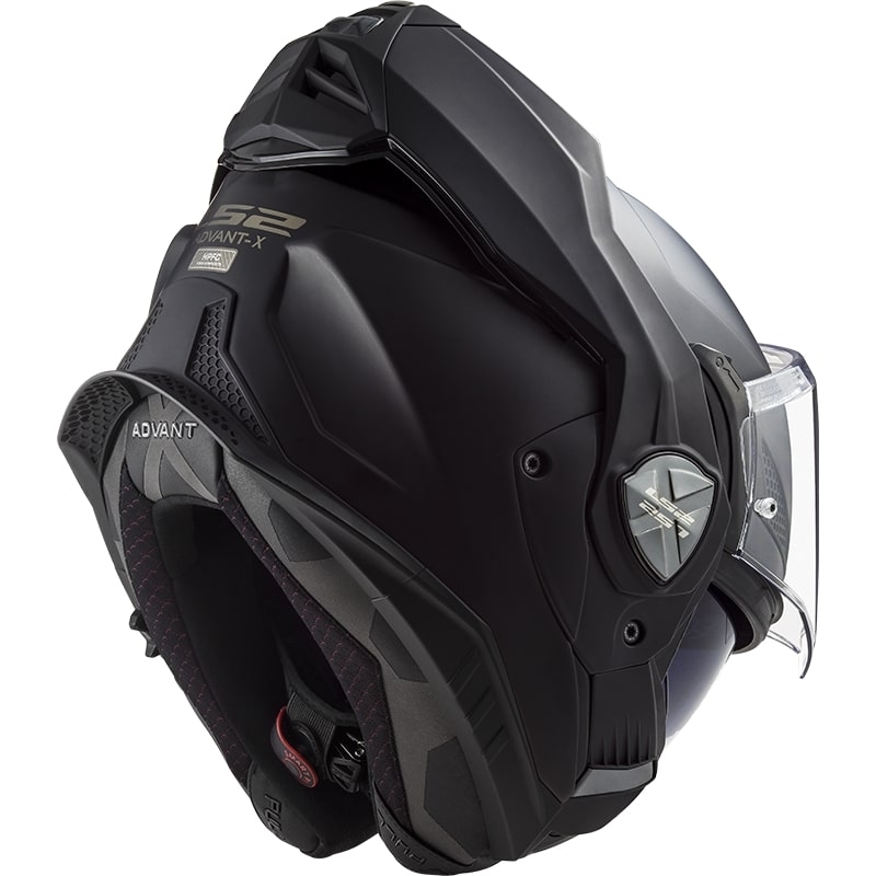 LS2 FF901 Advant X Solid Black Matte sulankstomas motociklininko šalmas