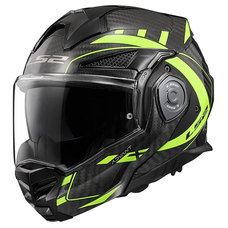 LS2 FF901 Advant X C Future juodai-fluo geltonas sulankstomas motociklininko šalmas