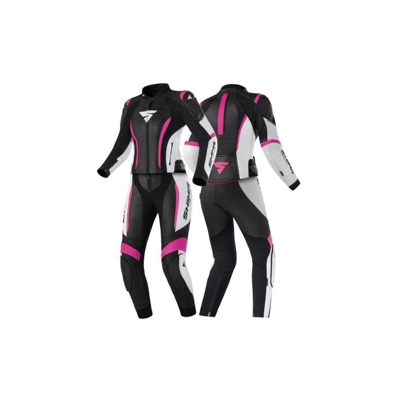 Moteriškas juodos, baltos ir rožinės spalvų motociklininkų kombinezonas Shima Miura 2.0