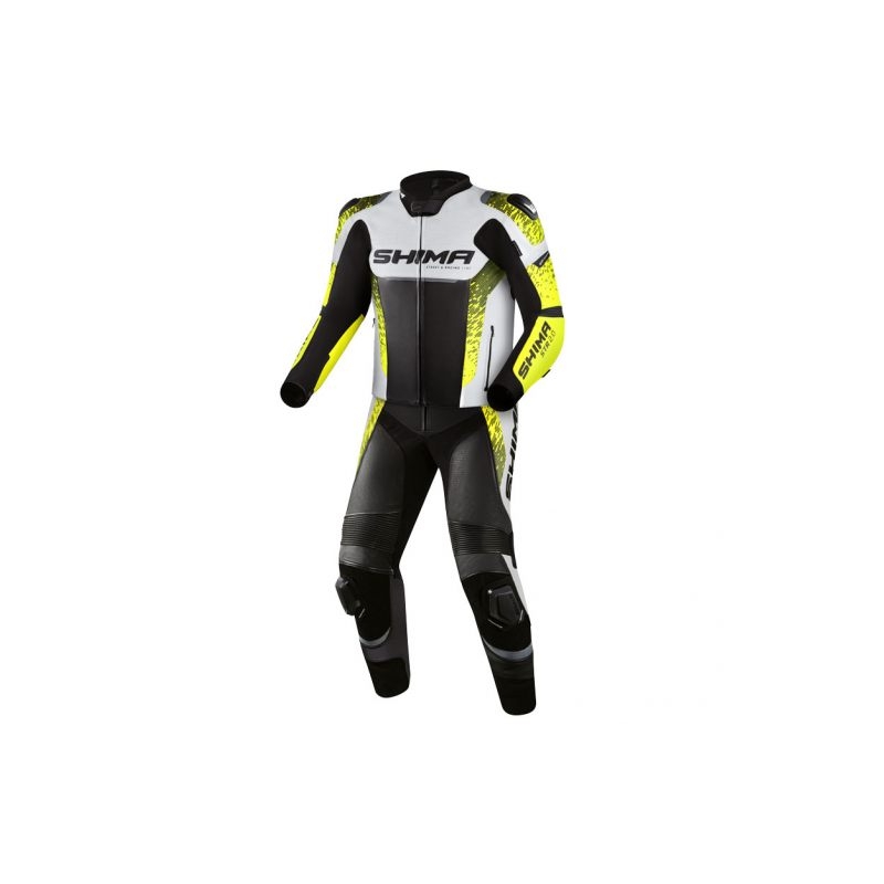 Shima STR 2.0 juodai-baltai-geltona motociklininko kombinezonas