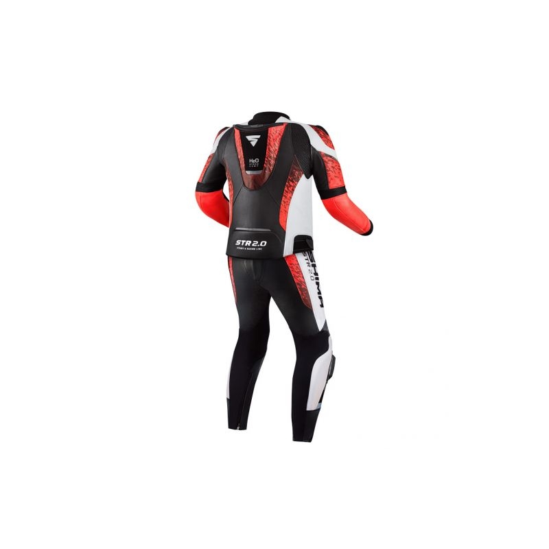 Shima STR 2.0 juodai-baltai-fluo raudonas motociklininko kombinezonas