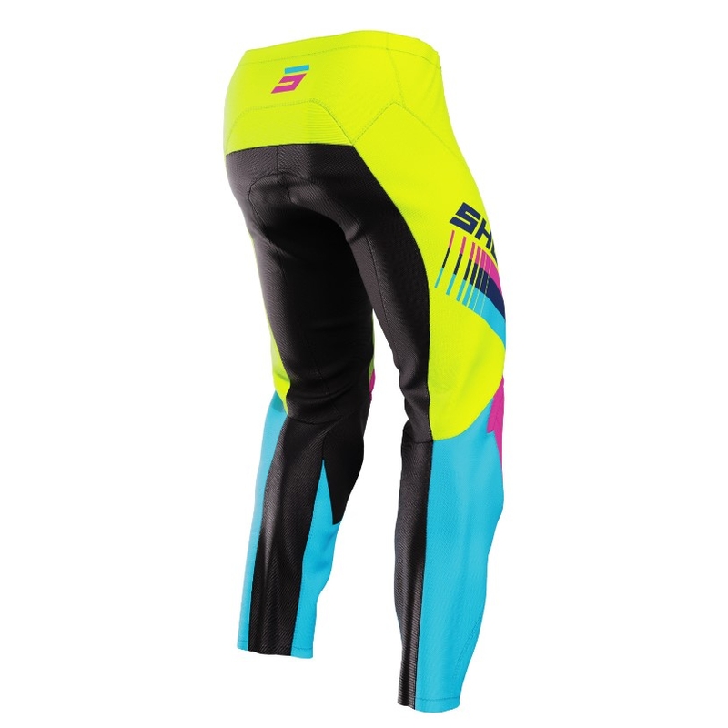 Dětské motokrosové kalhoty Shot Raw Kid Tracer růžovo-modro-fluo žluté výprodej
