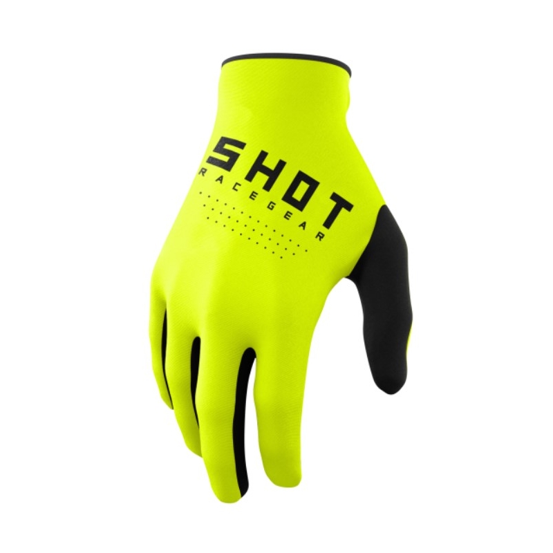 Vaikiškos motokroso pirštinės Shot Raw Kid fluo yellow išpardavimas