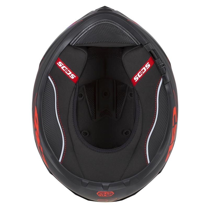 "Cassida Integral GT 2.1 Flash Black-Red-Grey" motociklininko šalmas