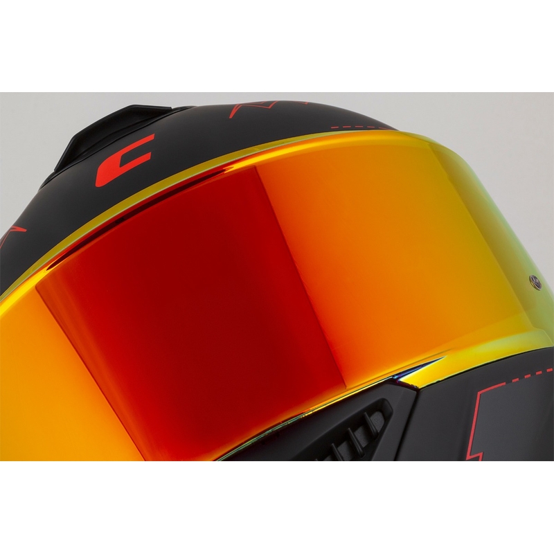"Cassida Integral GT 2.1 Flash Black-Red-Grey" motociklininko šalmas