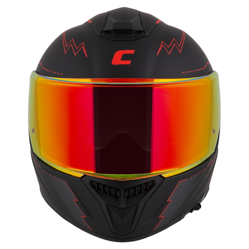 "Cassida Integral GT 2.1 Flash Black-Red-Grey" motociklininko šalmas