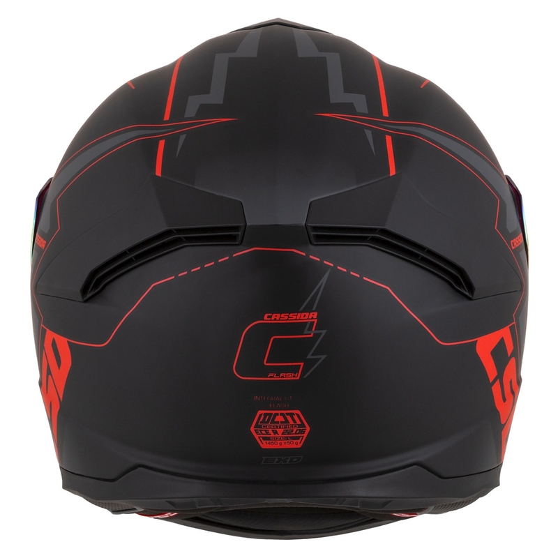 "Cassida Integral GT 2.1 Flash Black-Red-Grey" motociklininko šalmas