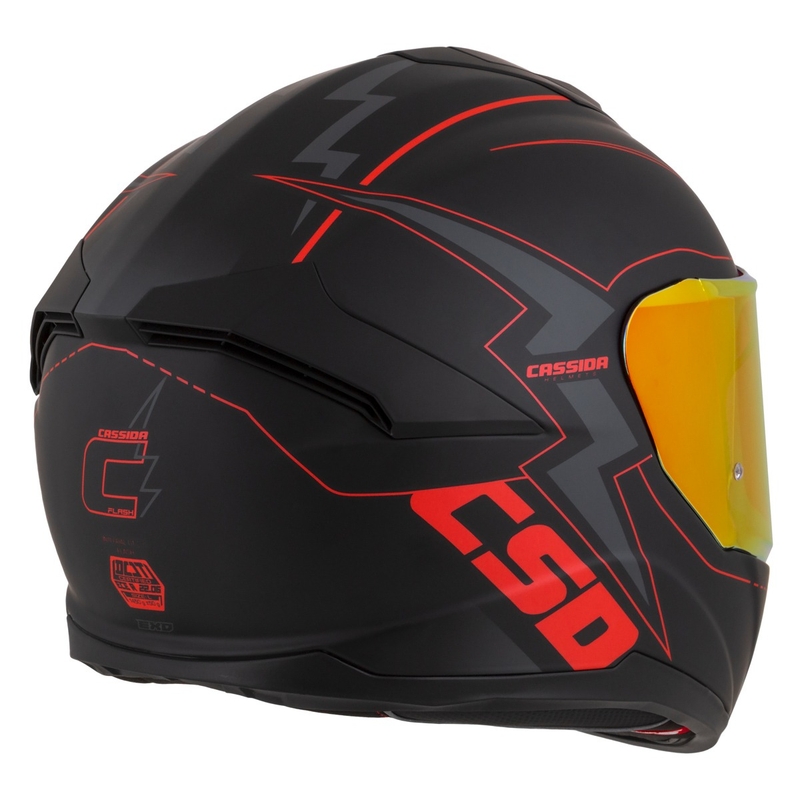 "Cassida Integral GT 2.1 Flash Black-Red-Grey" motociklininko šalmas