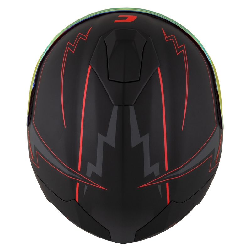 "Cassida Integral GT 2.1 Flash Black-Red-Grey" motociklininko šalmas