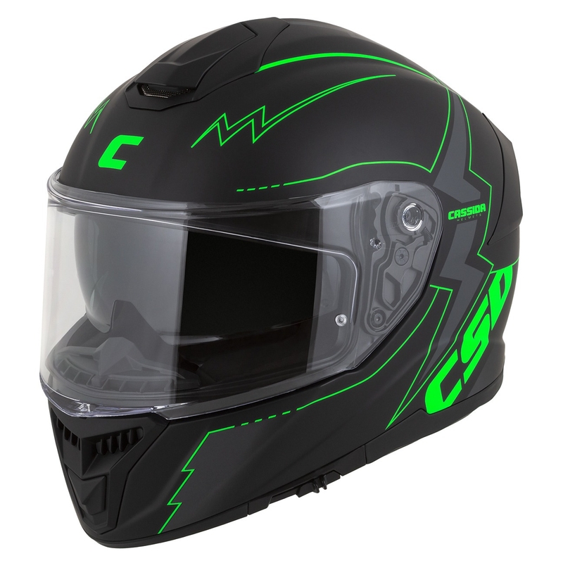Integral motociklininko šalmas Cassida Integral GT 2.1 Flash black-fluo green-grey