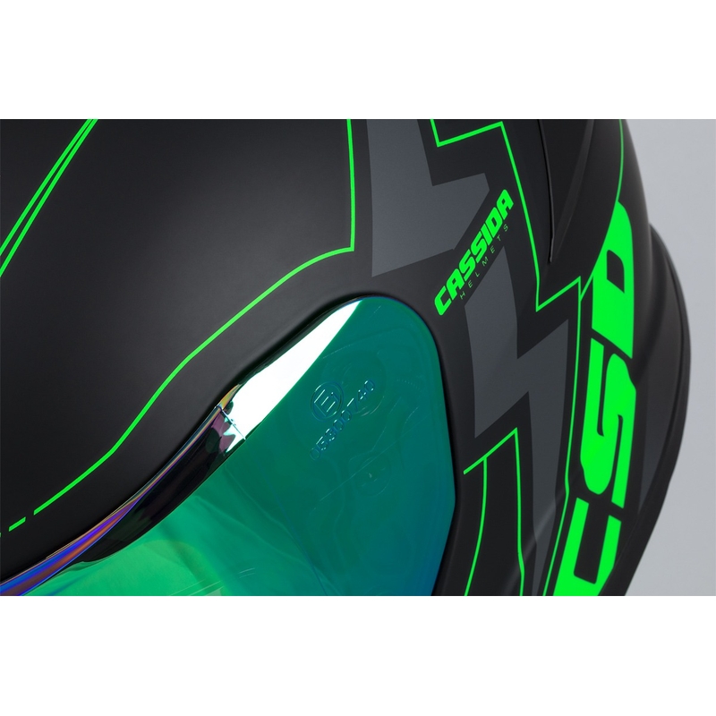 Integral motociklininko šalmas Cassida Integral GT 2.1 Flash black-fluo green-grey