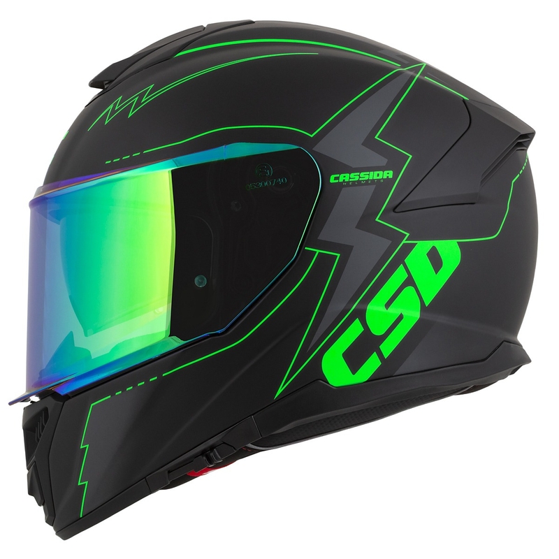Integral motociklininko šalmas Cassida Integral GT 2.1 Flash black-fluo green-grey