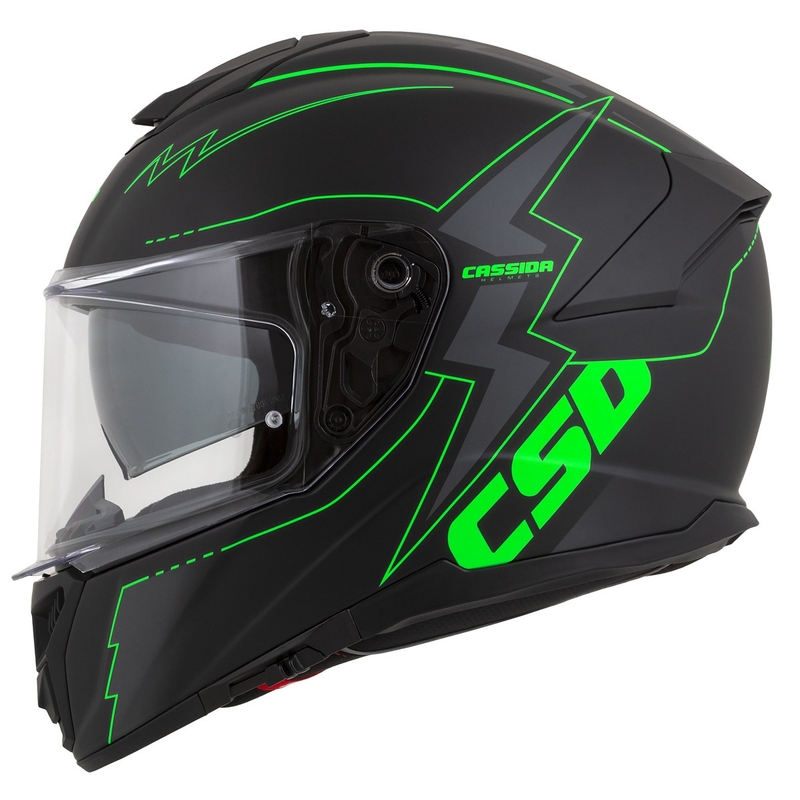 Integral motociklininko šalmas Cassida Integral GT 2.1 Flash black-fluo green-grey