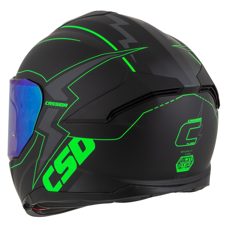 Integral motociklininko šalmas Cassida Integral GT 2.1 Flash black-fluo green-grey
