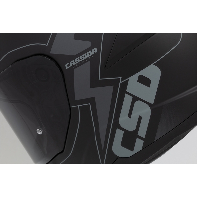 "Cassida Integral GT 2.1 Flash Black-Grey Integral" motociklininko šalmas