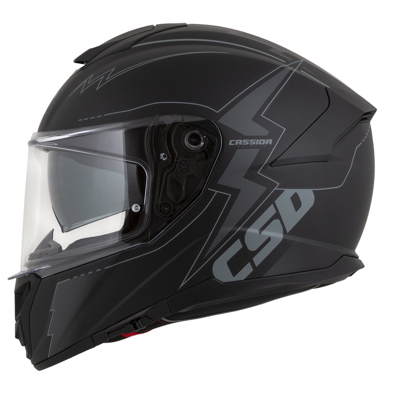 "Cassida Integral GT 2.1 Flash Black-Grey Integral" motociklininko šalmas