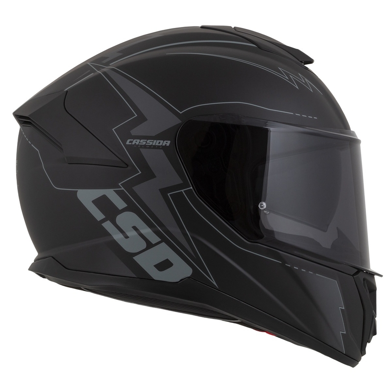 "Cassida Integral GT 2.1 Flash Black-Grey Integral" motociklininko šalmas
