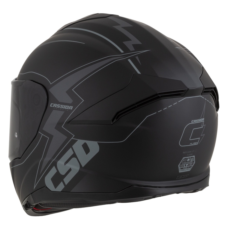 "Cassida Integral GT 2.1 Flash Black-Grey Integral" motociklininko šalmas