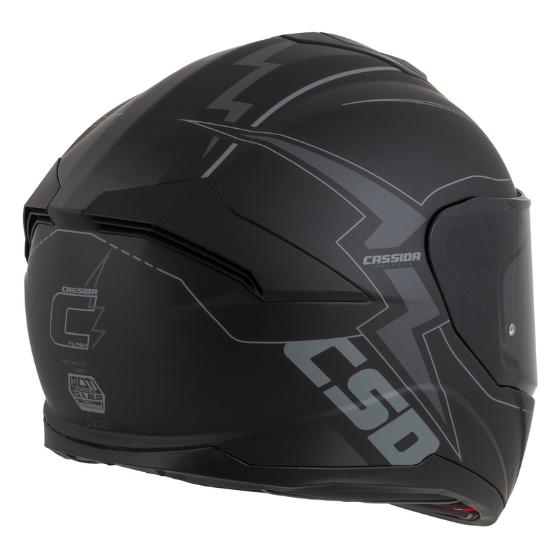 "Cassida Integral GT 2.1 Flash Black-Grey Integral" motociklininko šalmas