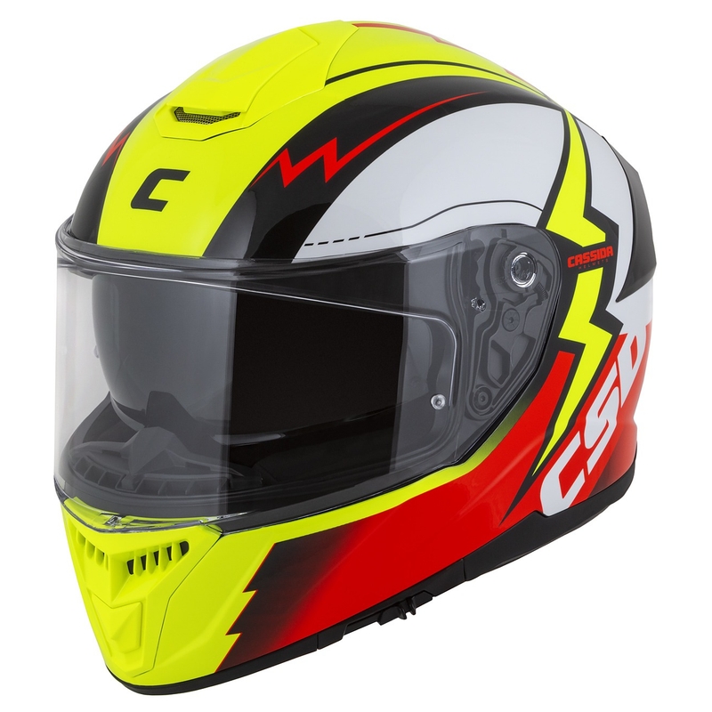 "Integral" motociklininko šalmas Cassida Integral GT 2.1 Flash fluo yellow-red-black-white