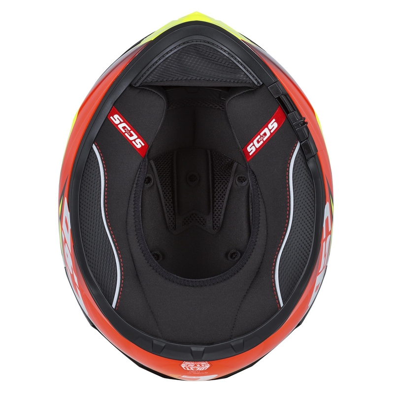 "Integral" motociklininko šalmas Cassida Integral GT 2.1 Flash fluo yellow-red-black-white