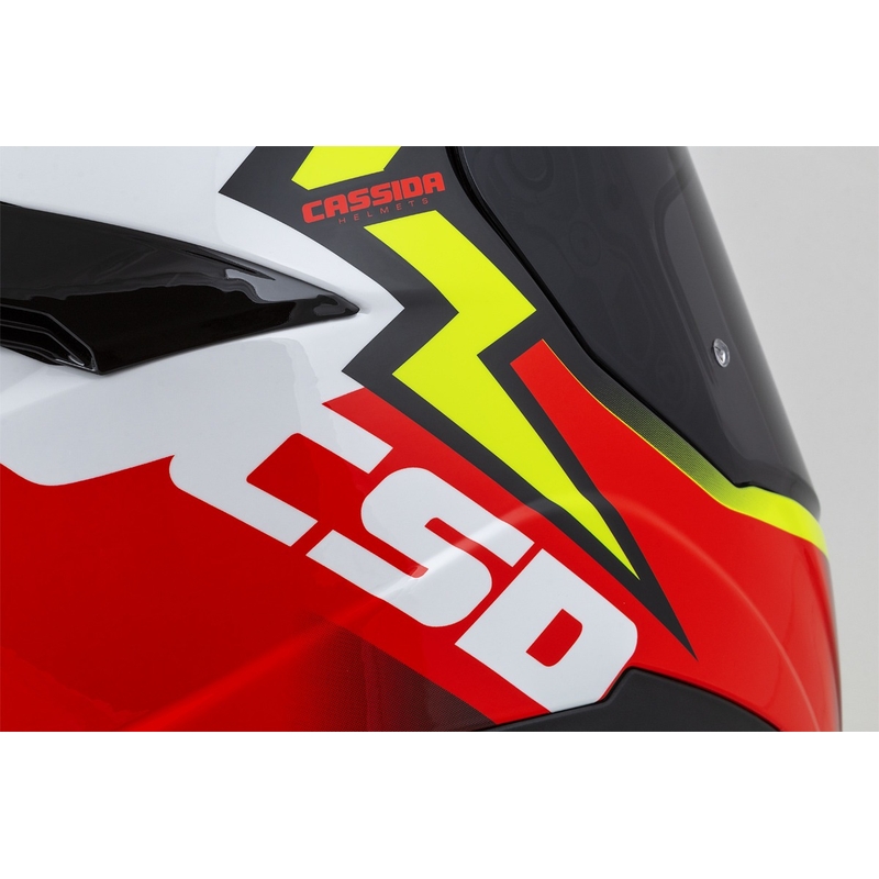 "Integral" motociklininko šalmas Cassida Integral GT 2.1 Flash fluo yellow-red-black-white