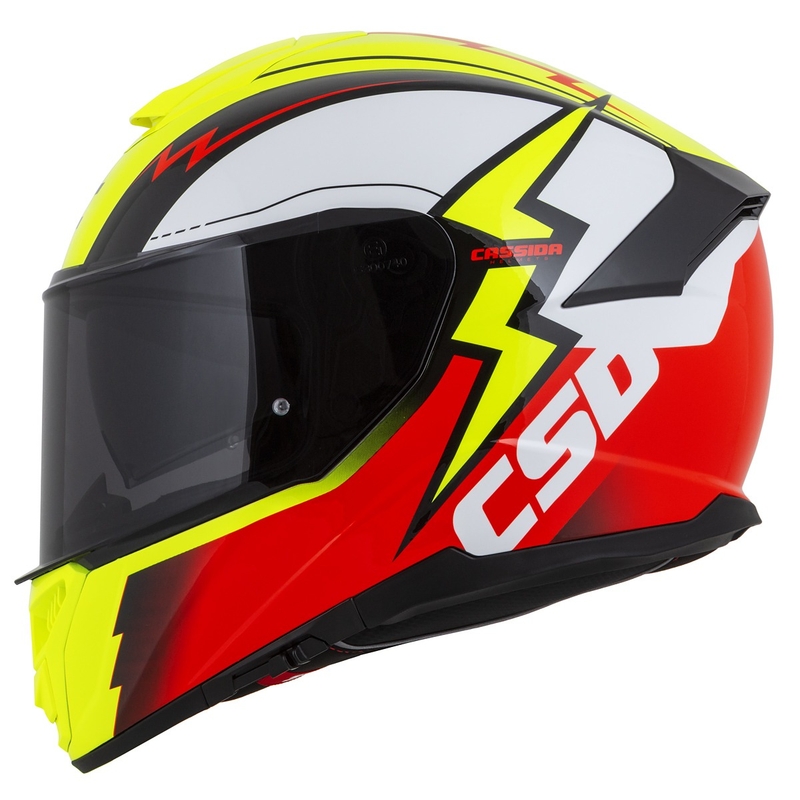 "Integral" motociklininko šalmas Cassida Integral GT 2.1 Flash fluo yellow-red-black-white