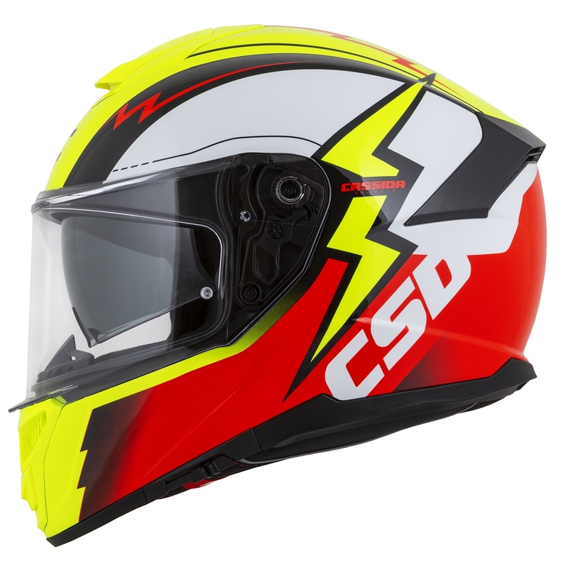 "Integral" motociklininko šalmas Cassida Integral GT 2.1 Flash fluo yellow-red-black-white