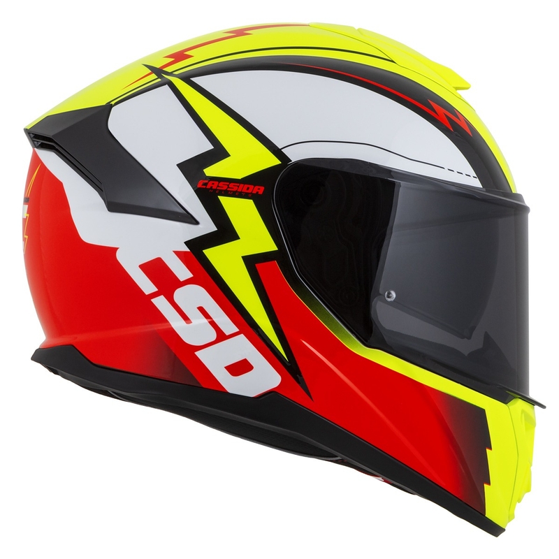 "Integral" motociklininko šalmas Cassida Integral GT 2.1 Flash fluo yellow-red-black-white