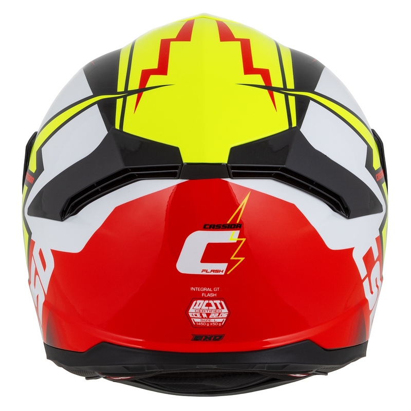 "Integral" motociklininko šalmas Cassida Integral GT 2.1 Flash fluo yellow-red-black-white